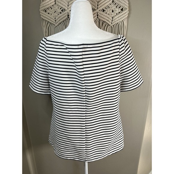 Halogen Black and White Striped Blouse EUC - Picture 3 of 15